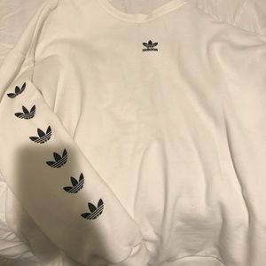addidas white crewneck